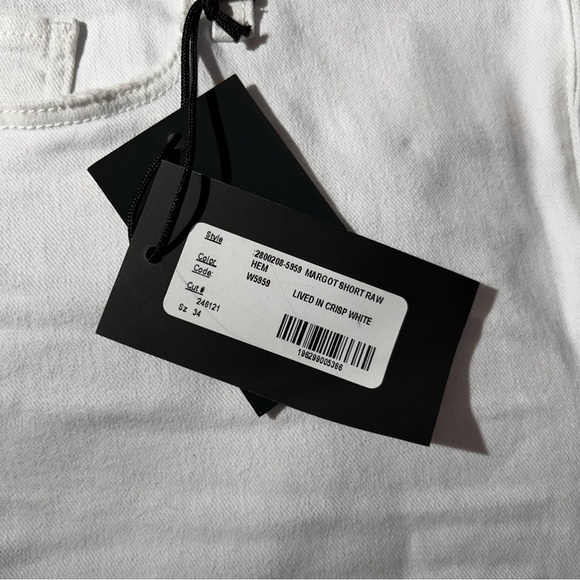 Women's PAIGE Margot Mid Thigh Denim Short Raw Hem Crisp White Size 34 NWT - Picture 17 of 17